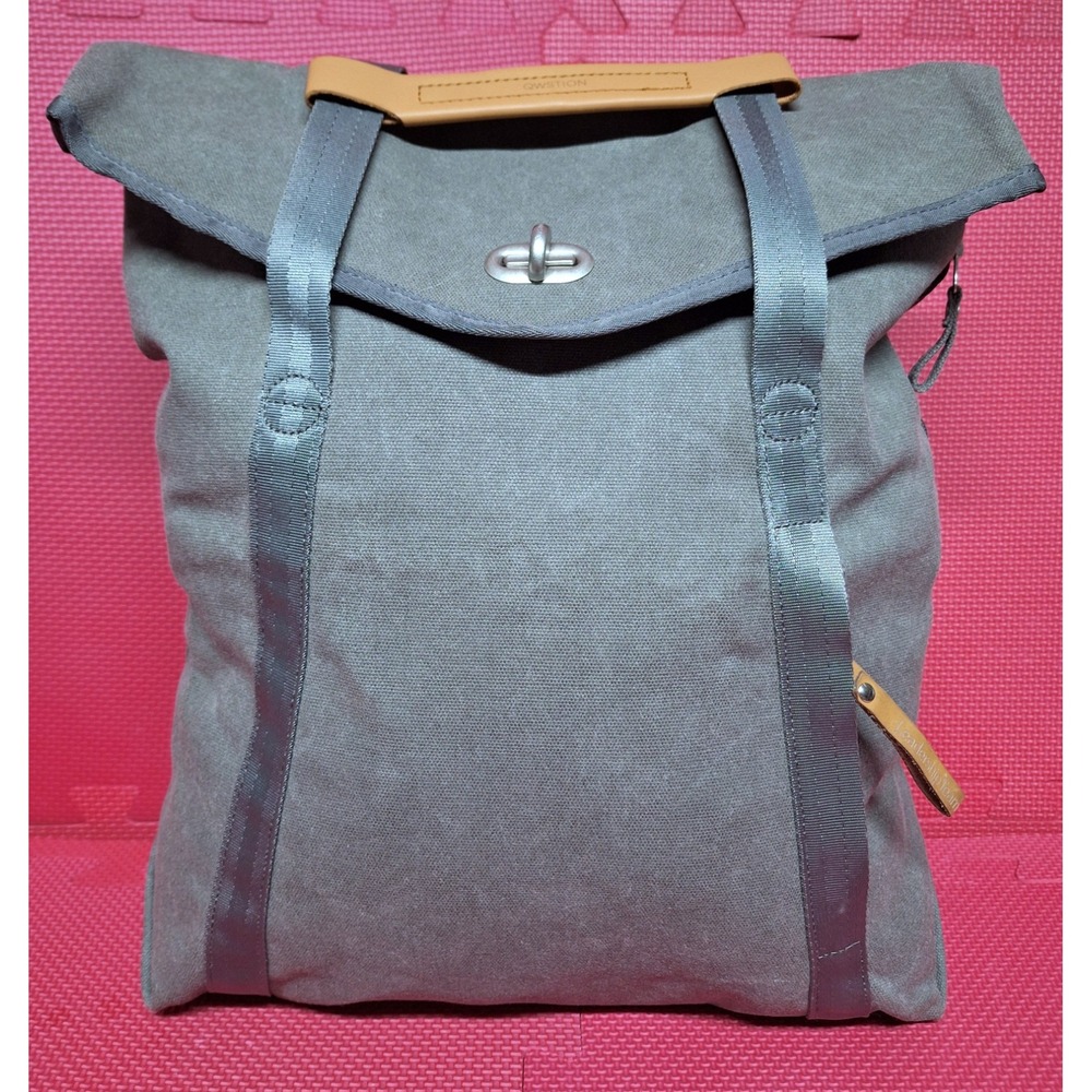 Qwstion Tote Bag Organic Canvas Washed Grey Backpack Unisex Leadership Team